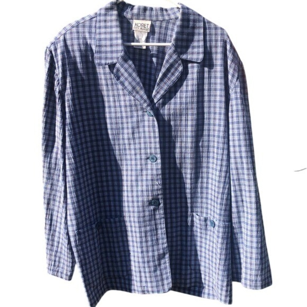 Koret City Blues Ladies‎ Plaid Jacket Size XL